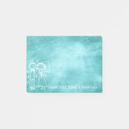 Bloco Post-it Novo Favor De Casamento Obrigado Chalkboard Mint G