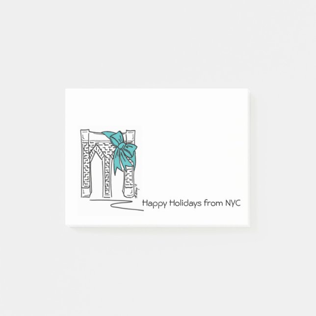 Bloco Post-it NYC Happy Holidays Brooklyn Bridge Hanukkah (Frente)