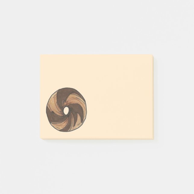 Bloco Post-it NYC Marble Rye Bagel Breakfast Foodie Posta (Frente)
