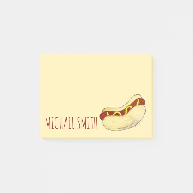 Bloco Post-it NYC Street Meat Hot Dog Hotdog Wiener Mostarda (Frente)