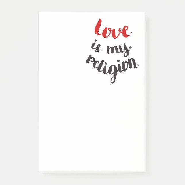 Bloco Post-it O amor é minha religião (Frente)