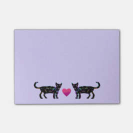 Bloco Post-it O Cargo-it® dos gatos do amor nota 4 x 6
