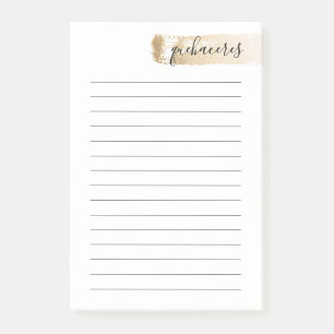 Bloco Post-it O curso Dourado elegante da escova encarrega