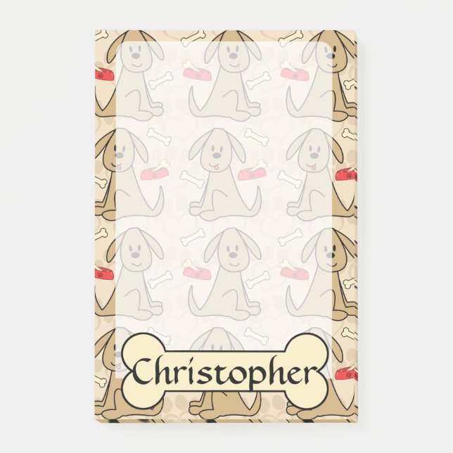 Bloco Post-it O design gráfico de cão de filhote de cachorro de (Frente)