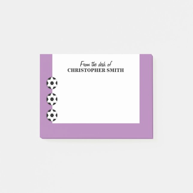 Bloco Post-it O futebol PERSONALIZA o nome da cor (Frente)