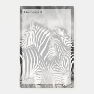Bloco Post-it O Homem-Zebra Cócio Natureza Safari Preto