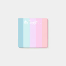 O Pastel listra notas de post-it