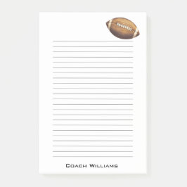 Bloco Post-it O treinador de futebol adiciona o nome 4 x 6