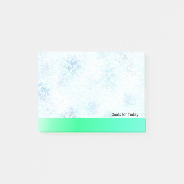 Bloco Post-it Objetivos do Padrão Marble Azul para Hoje (Frente)