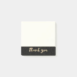 Bloco Post-it Obrigado Dourado da caligrafia você com os pontos