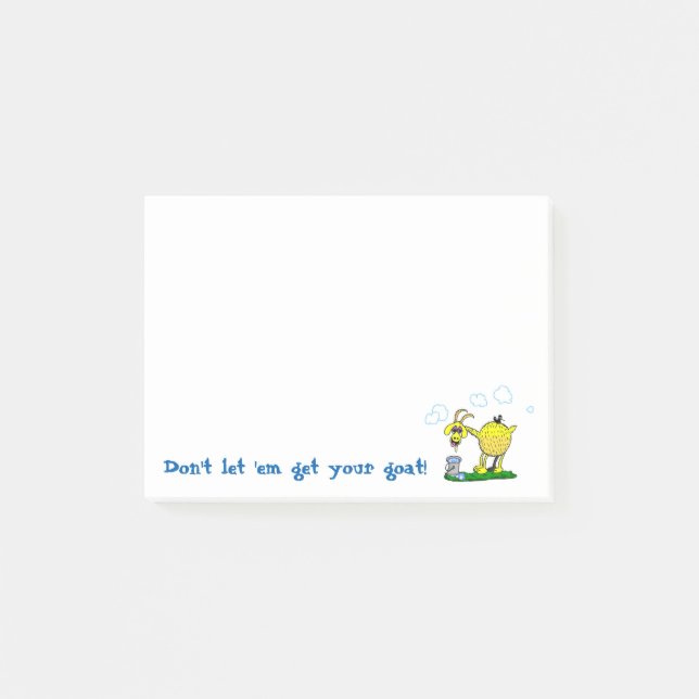 Bloco Post-it Obtenha a sua cabra notas pegajosas (Frente)