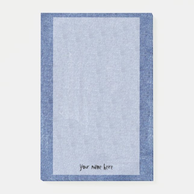 Bloco Post-it Olhar da sarja de Nimes e seu nome (Frente)