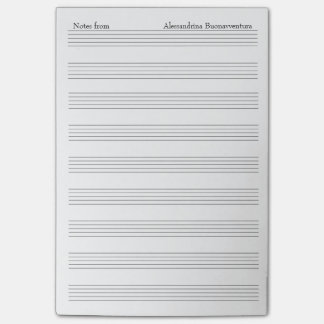 Bloco Post-it Opção de Nome Personalizado de Papel de Nota de Mú
