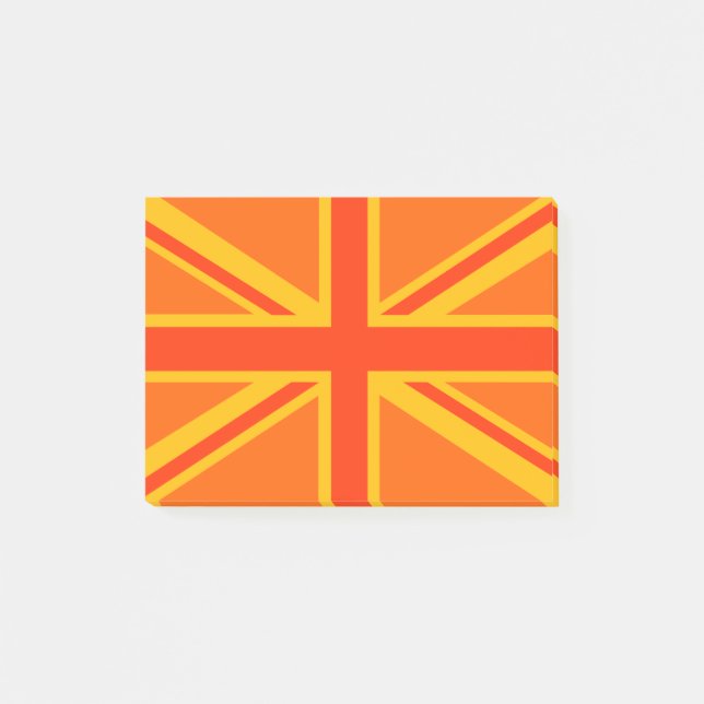 Bloco Post-it Orange Union Jack British Flag Decor (Frente)