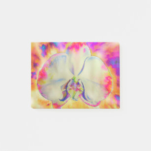 Bloco Post-it Orquídea colorida abstrato