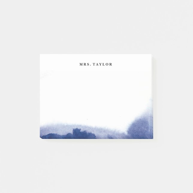 Bloco Post-it Os azuis da aguarela personalizaram notas de (Frente)