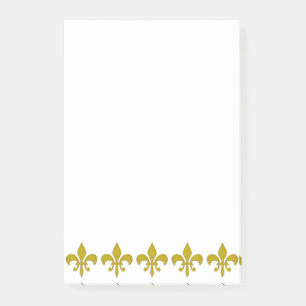 Bloco Post-it Ouro Lily Border + seu texto e plano de fundo