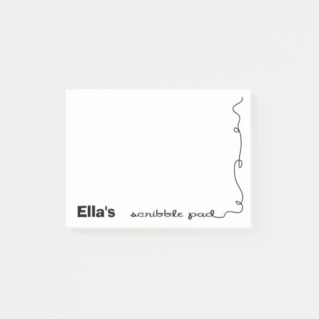 Bloco Post-it Pad do Scribble de Nome Personalizado (Frente)