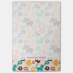 Bloco Post-it Padrão Com Gatos E Cães Engraçados