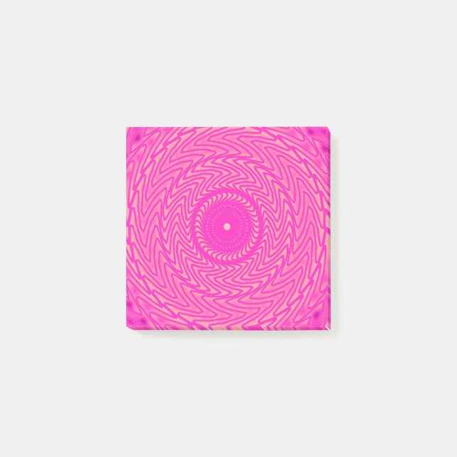 Bloco Post-it Padrão de círculos rosa quente (Frente)