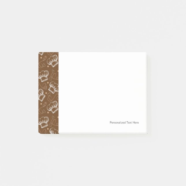 Bloco Post-it Padrão de Cozinhar com chapéu de chef (Frente)