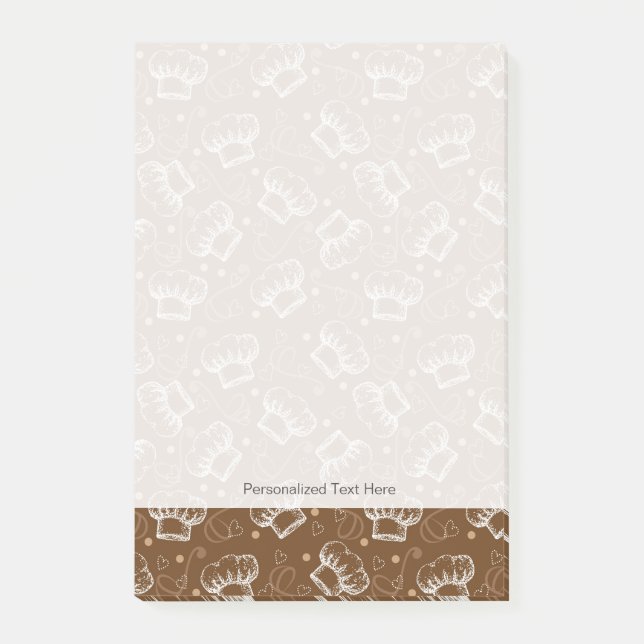 Bloco Post-it Padrão de Cozinhar com chapéu de chef (Frente)