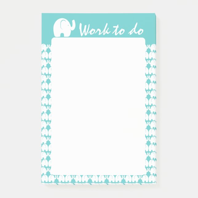 Bloco Post-it Padrão de elefante (Frente)