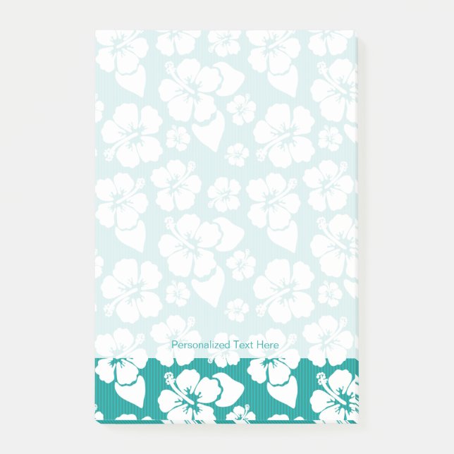 Bloco Post-it Padrão de Flor de Hibiscus Havaiano (Frente)
