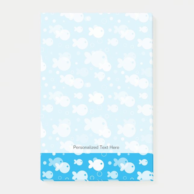 Bloco Post-it padrão de peixe (Frente)