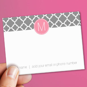 Bloco Post-it Padrão de Quatrefoil Trendy com Monograma Persona