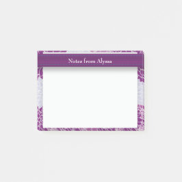 Bloco Post-it Padrão Floral Roxo Personalizado