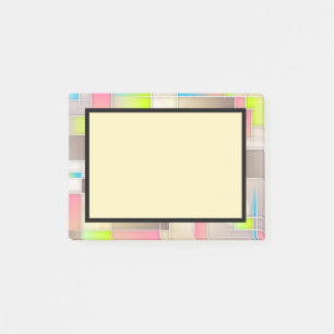 Bloco Post-it Padrão Geométrico dos quadrados Abstrato coloridos