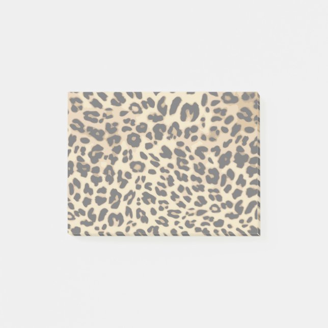 Bloco Post-it Padrão Leopard Animal Print Black/Dourado (Frente)