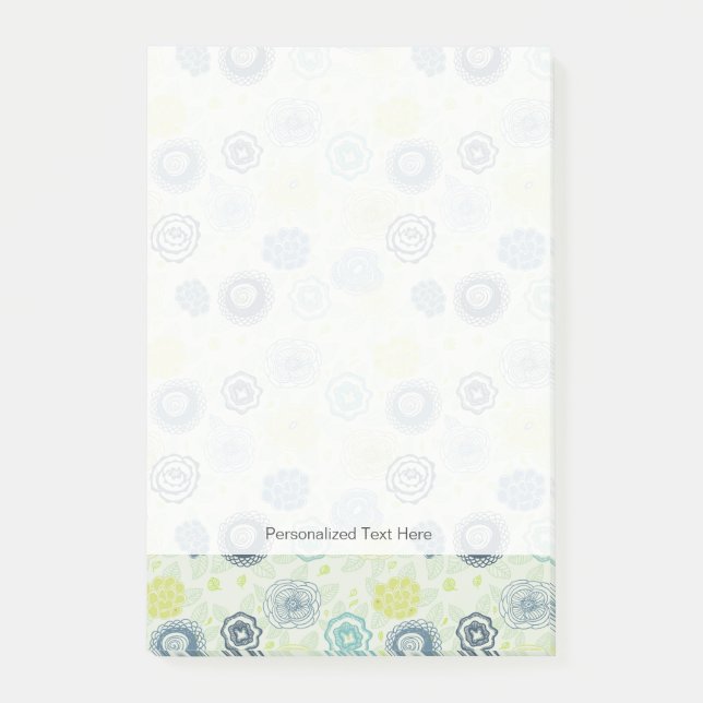 Bloco Post-it padrão Na moda floral com flores bonitas (Frente)