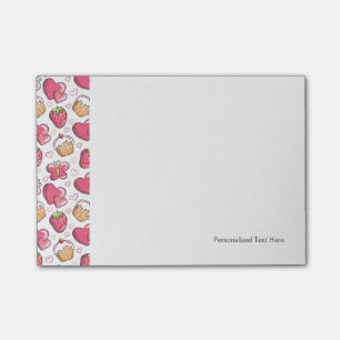 Bloco Post-it padrão romântico de comidas