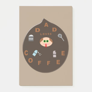 Bloco Post-it Pai engraçado Monstro ama Café Posto que ele anota