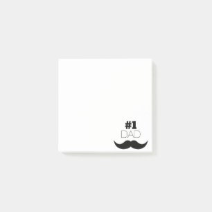 Bloco Post-it Pai nº 1, bigode preto - número um