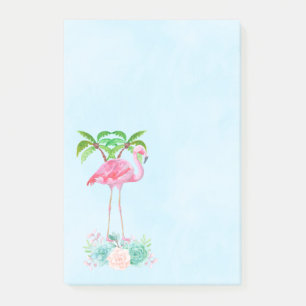 Bloco Post-it Palmeiras Flamingo Rosa e Sucultivos Florais
