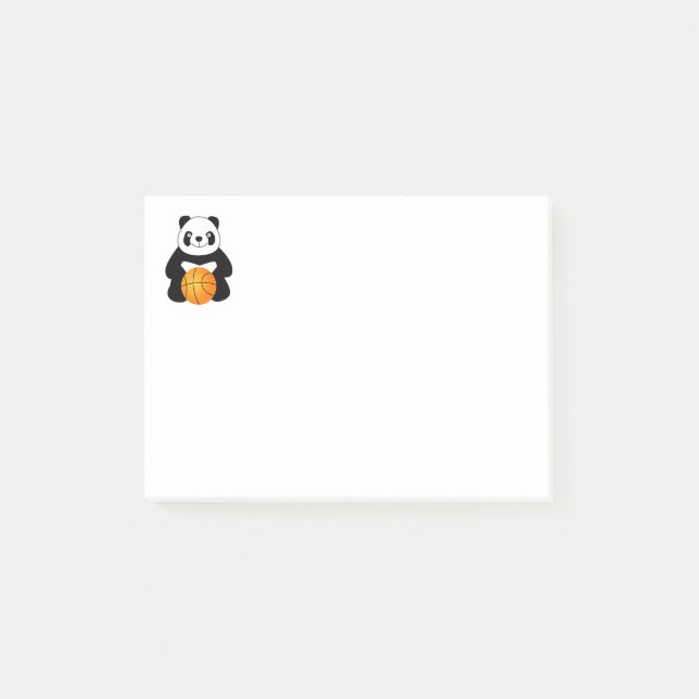 Bloco Post-it Panda com uma bola de basquete (Frente)