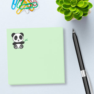 Bloco Post-it Panda pequena bonito com uma vara de bambu