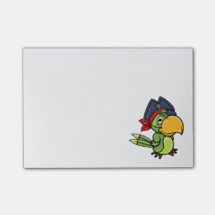 Bloco Post-it Papagaio do pirata dos desenhos animados do
