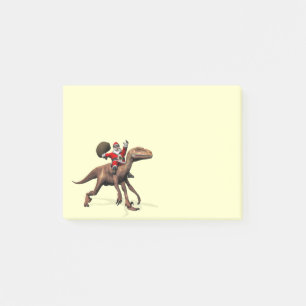 Bloco Post-it Papai Noel Andando Em Deinonychus