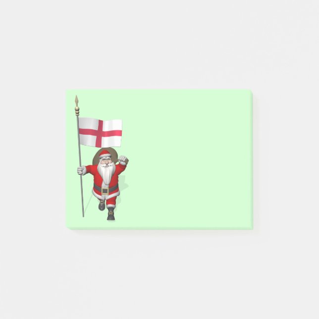 Bloco Post-it Papai Noel Com Alferes Da Inglaterra (Frente)