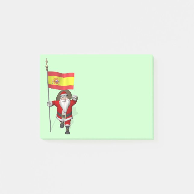 Bloco Post-it Papai Noel Com Alferes De Espanha (Frente)