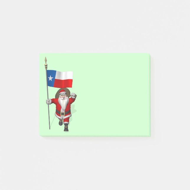 Bloco Post-it Papai Noel Com Alferes Do Texas (Frente)