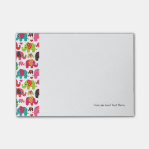 Bloco Post-it papel de parede retro elefante para crianças
