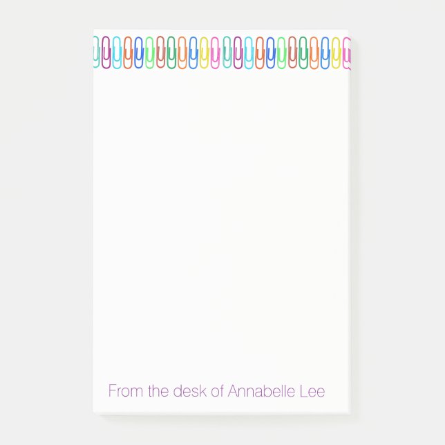 Bloco Post-it Paperclipes coloridos (Frente)