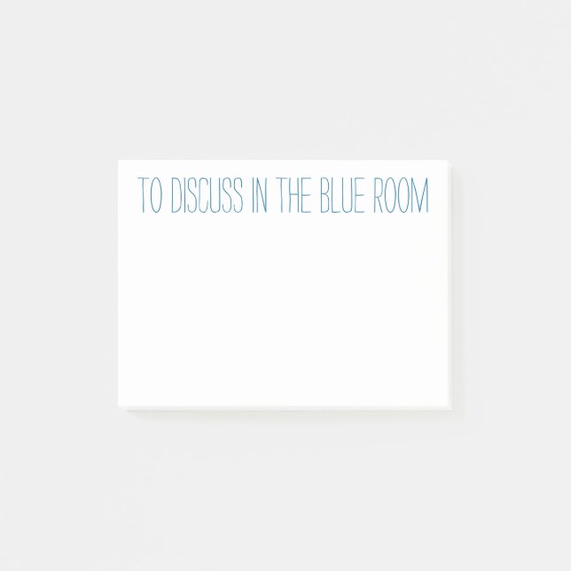 Bloco Post-it Para para ser discutido na sala azul (Frente)