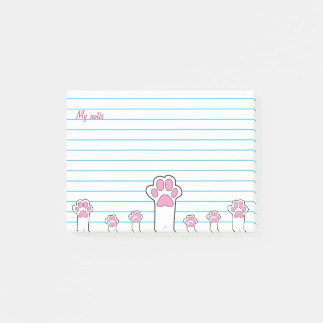 Bloco Post-it Patas do gato (Frente)