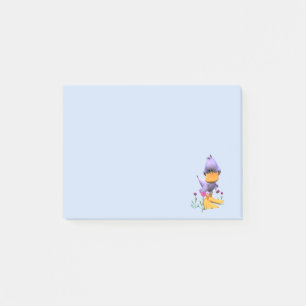 Bloco Post-it Pato de Cartoon Púrpura e Bonito